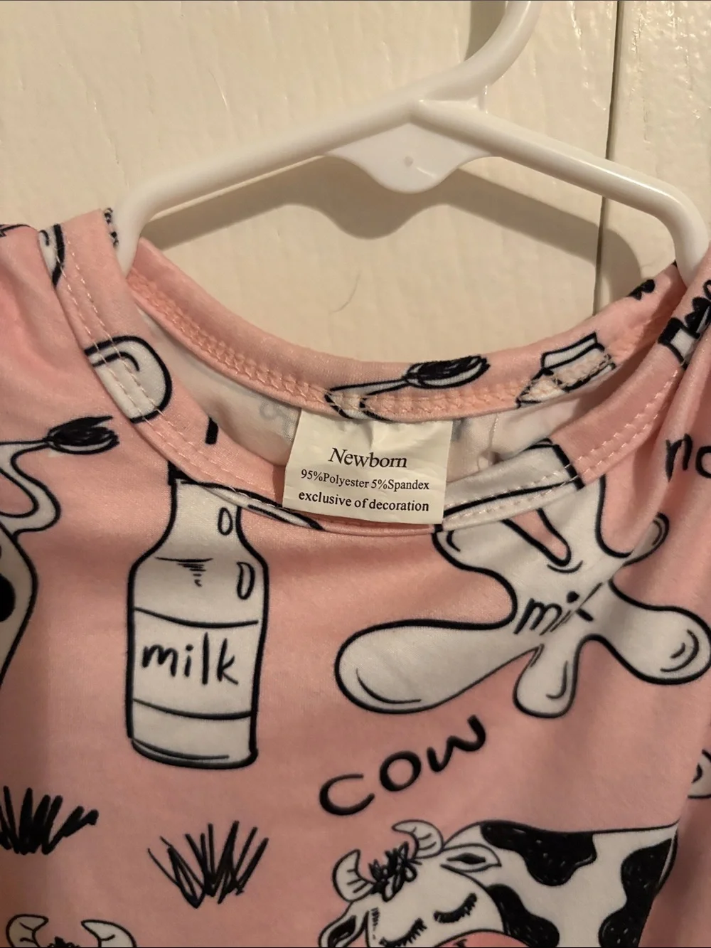 Pink Cow-Print Baby Gown - Soft Newborn One-Piece